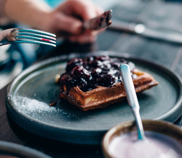 Waffles with berries