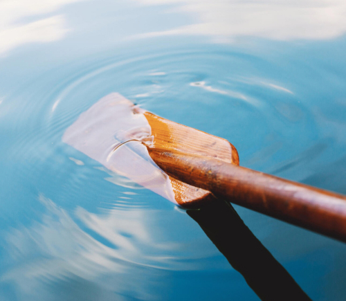 Oar in water