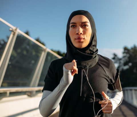 Young woman running