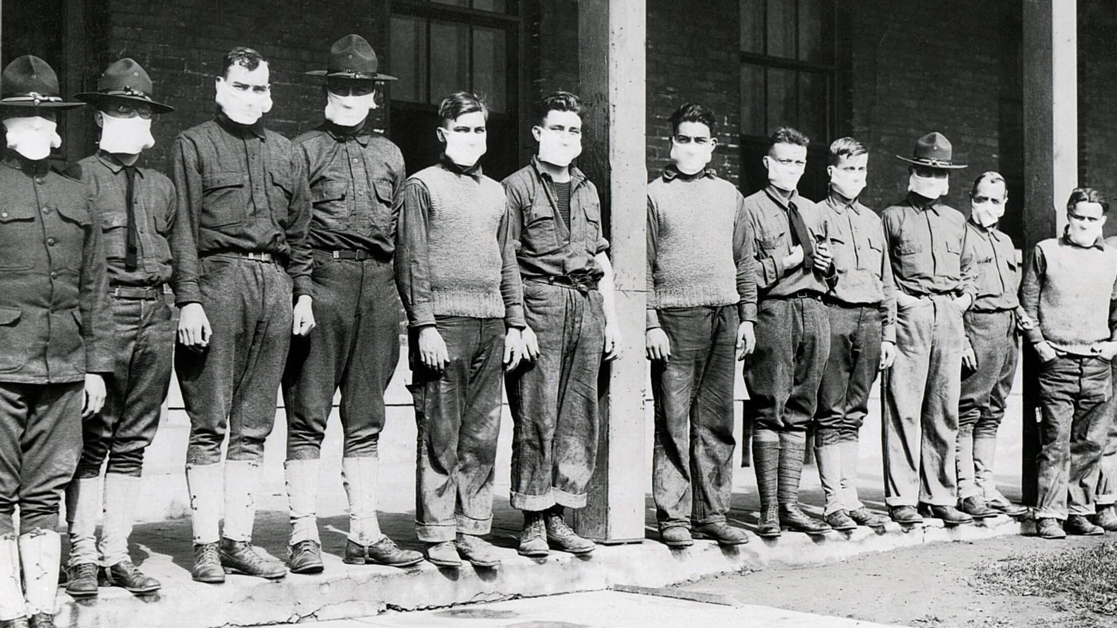 US Army during Spanish Flu wearing masks