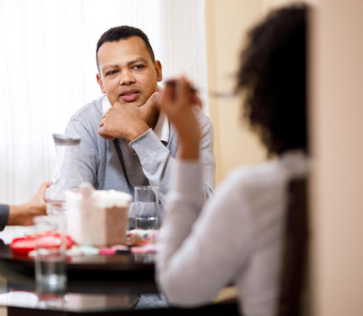 People eating at a table