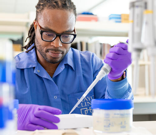 Lab professional working
