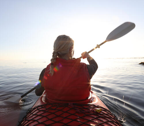 Woman kayaking