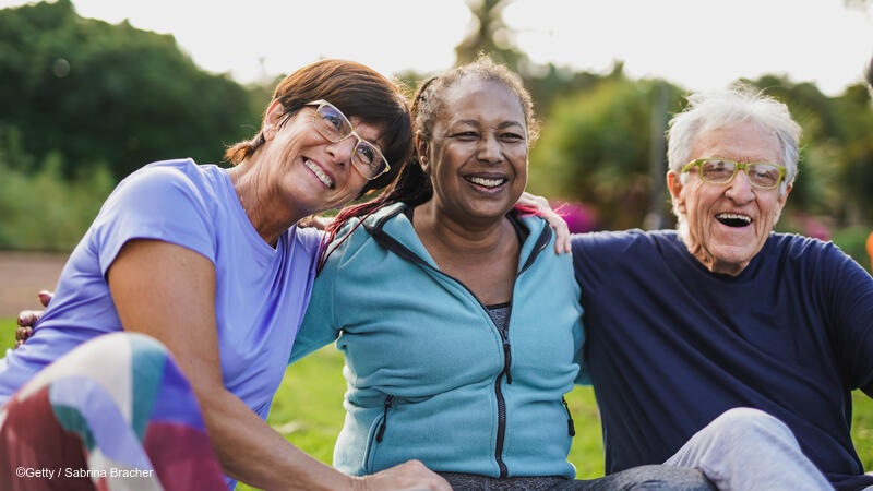 Group of older adults in the park