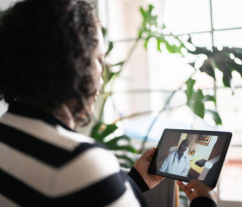 Woman having a telehealth appointment
