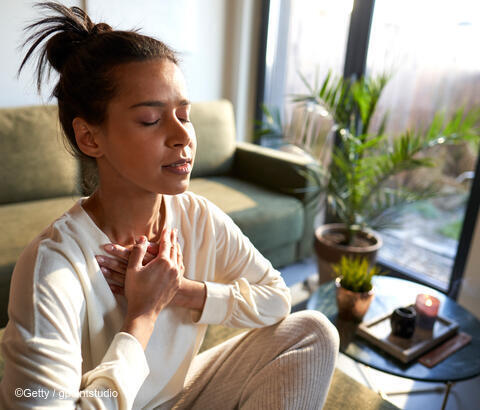 Woman meditating