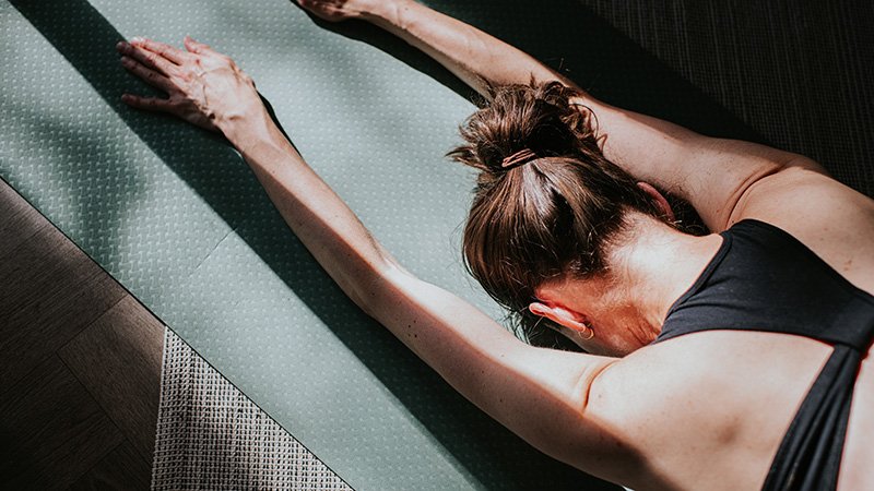 Woman practicing yoga