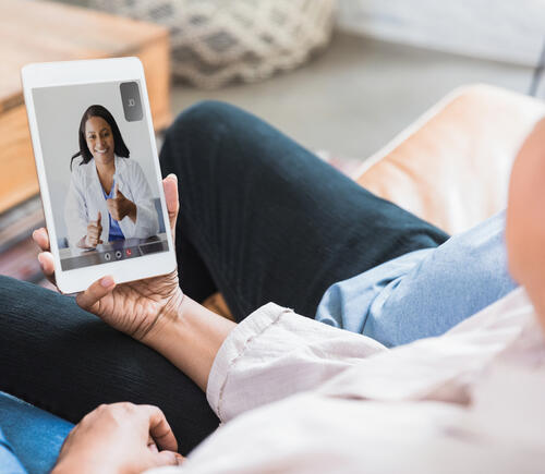 Patient using telehealth