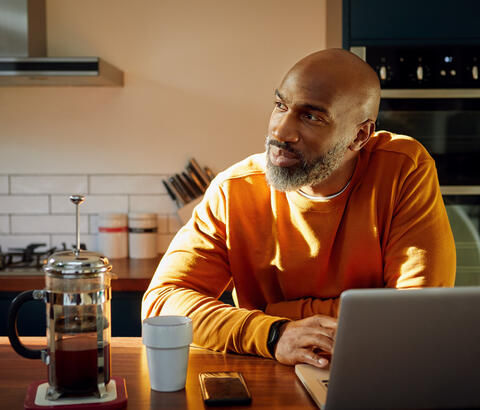 Man using laptop