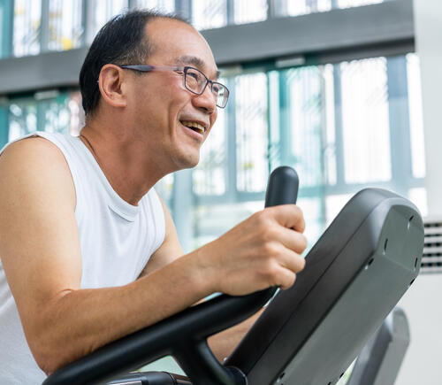 Older man working out