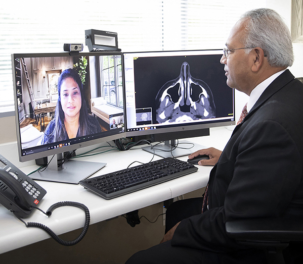 Doctor speaking to patient over video call