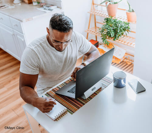 Man working on laptop