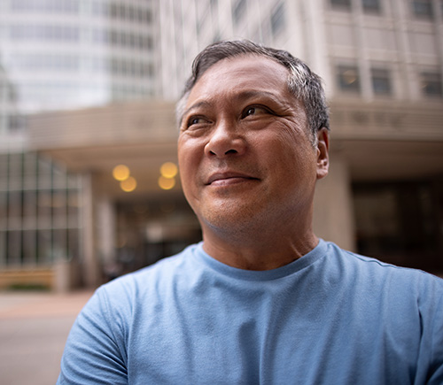 Person looking off camera