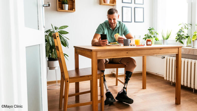 Man eating breakfast