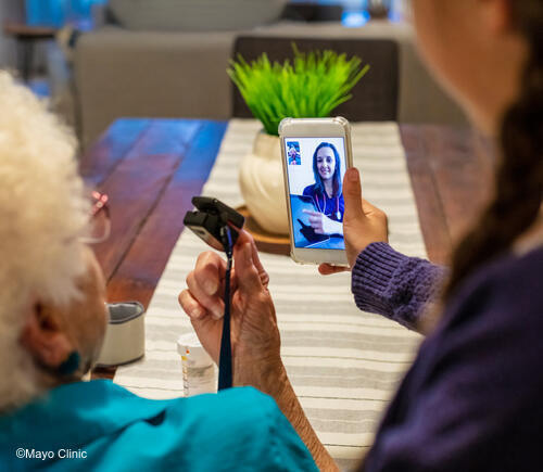 People on a telemedicine consult