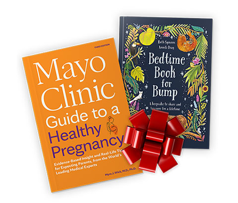 Mayo Clinic Guide to a Health Pregnancy and Bedtime Book for Bump book covers