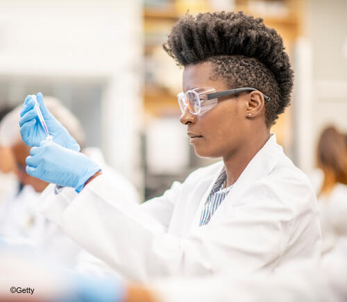 Scientist working in lab