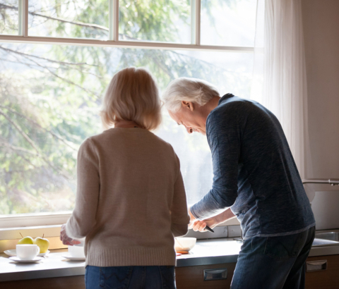 Older couple in their kitchen