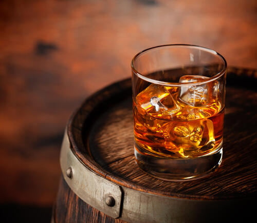 Dark liquor in a glass