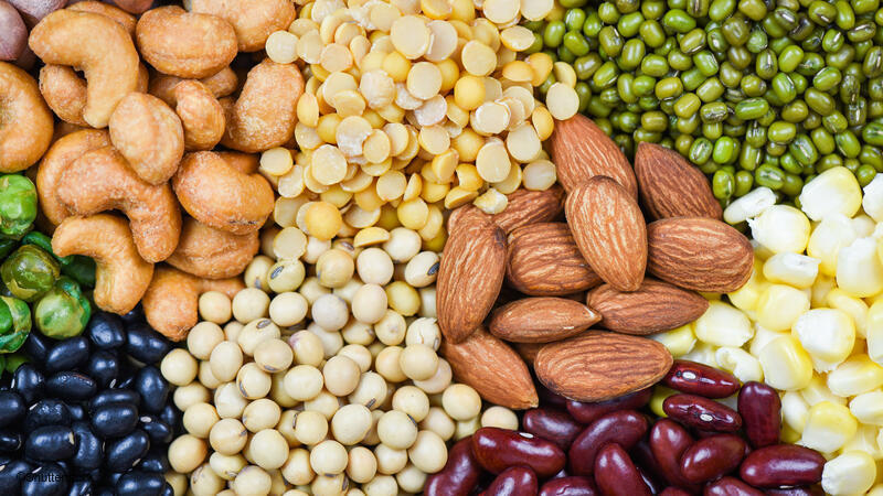 Variety of nuts and beans