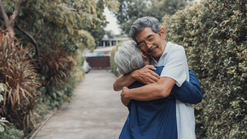 Couple embracing 