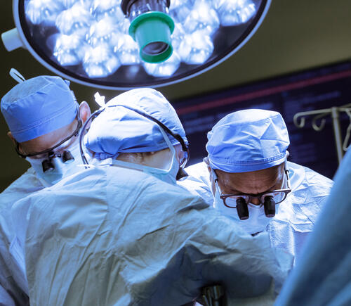 Liver transplant surgery team