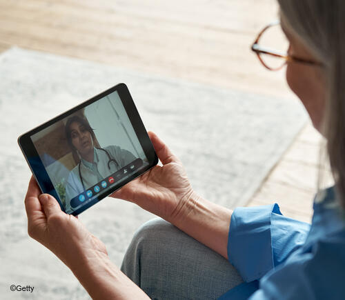 Patient in telehealth consult