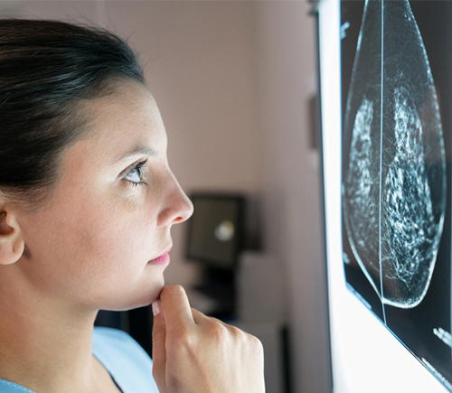 Person looking at brain scan